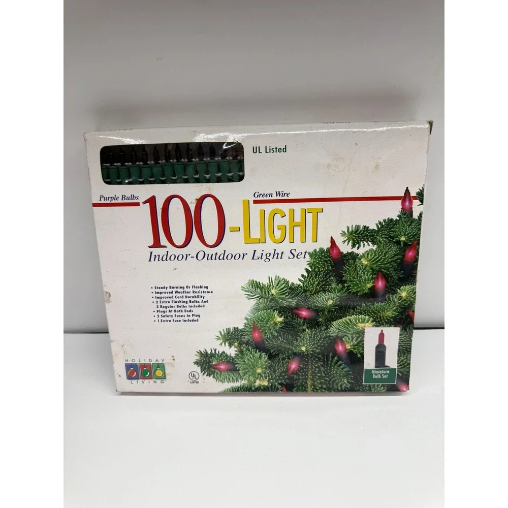 Holiday Living 100 Purple Christmas Lights GreenWire Indoor Outdoor TOL-100L/2WA